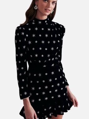 Saylor Merryn Beaded Velvet Mini Dress